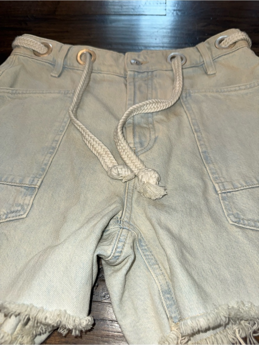 We The Free Moxi Rope-Drawstring Denim Shorts - Picture 3 of 11